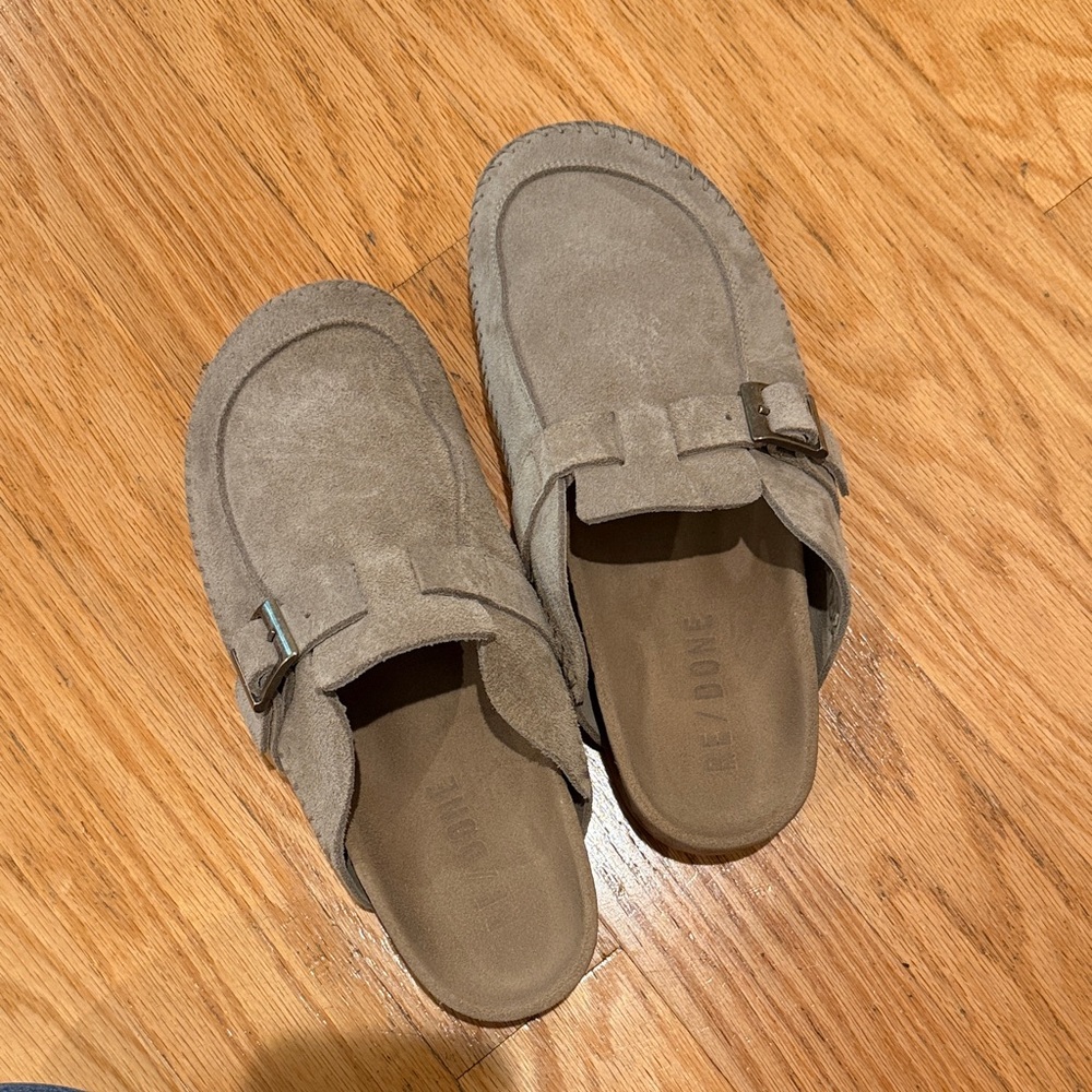 Re/Done Tan Suede Moccasins